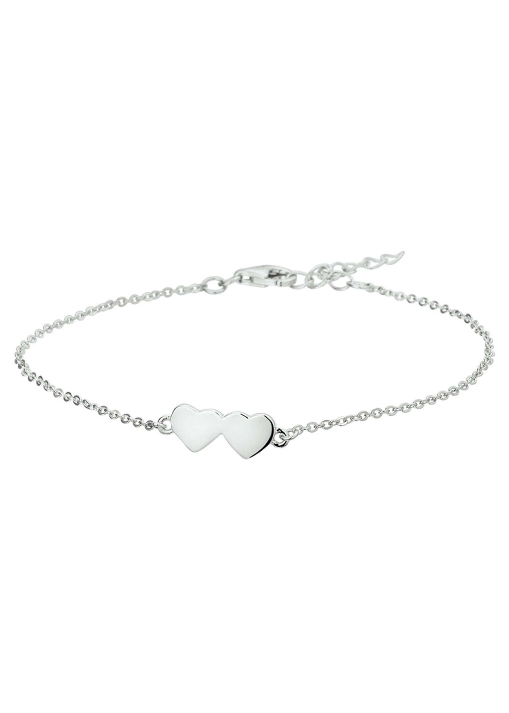 Cataleya jewels Zilveren armband harten 1,3 mm 16 + 3 cm