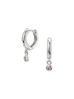 Cataleya jewels Zilveren klapoorringen roze zirkonia