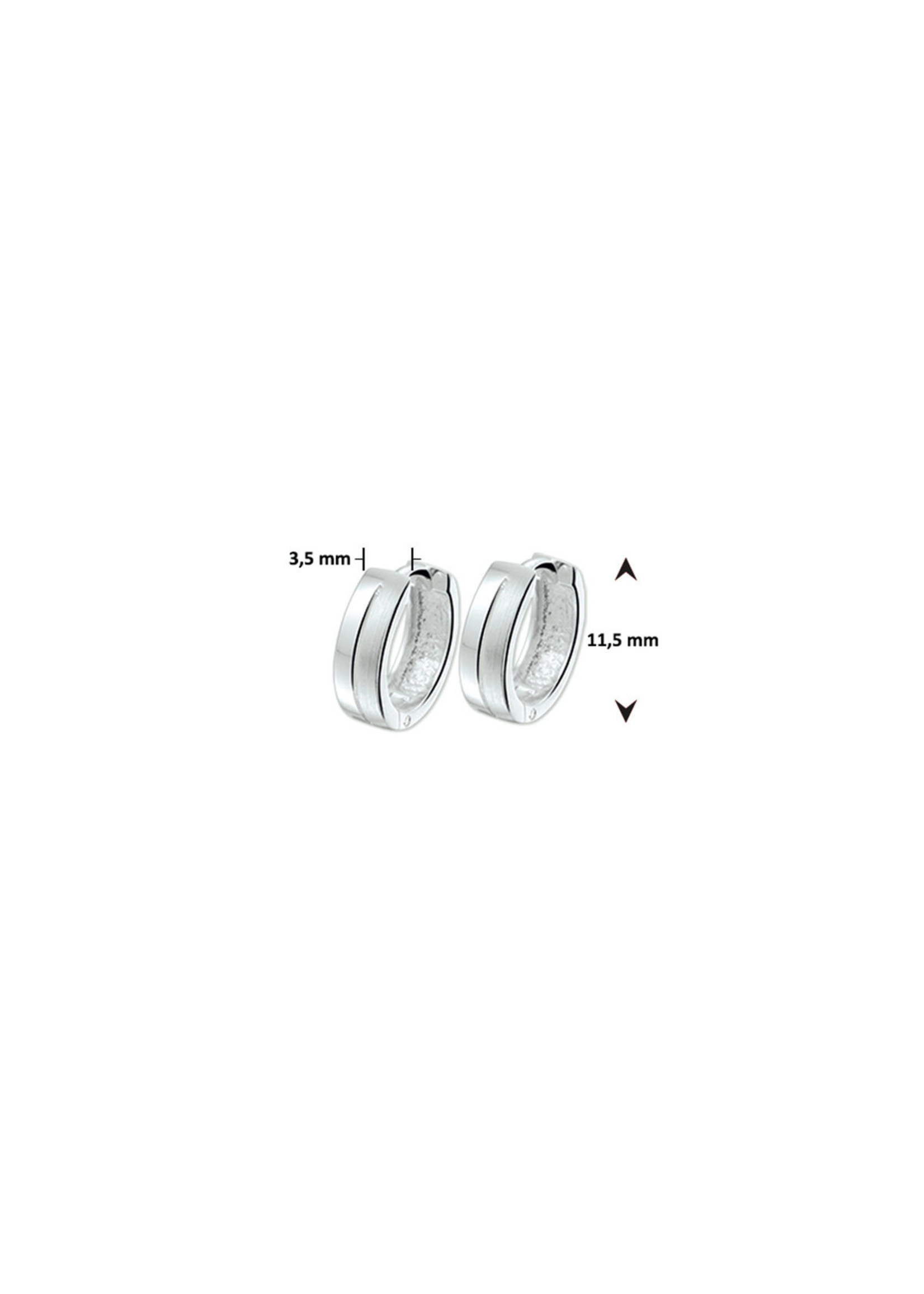 Cataleya jewels Zilveren klapoorringen vlak poli/mat 3.5x11.5mm