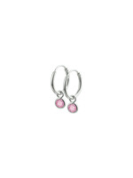 Cataleya jewels Zilveren oorhangers zirkonia roze