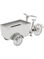 Zilverstad Zilverstad - Spaarpot Bakfiets zilver kleur