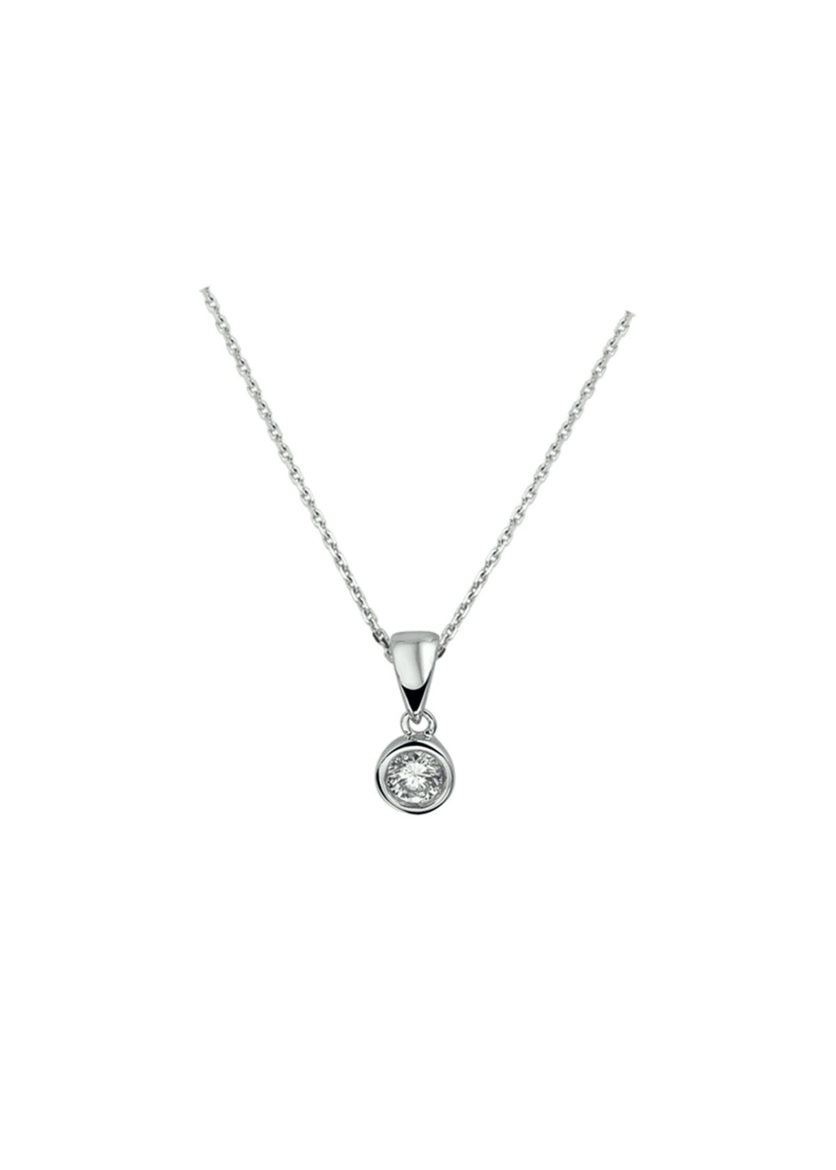 Cataleya jewels Zilveren collier zirkonia 41 + 4 cm