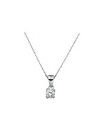 Cataleya jewels Zilveren collier hanger zirkonia 1,3 mm 45 cm