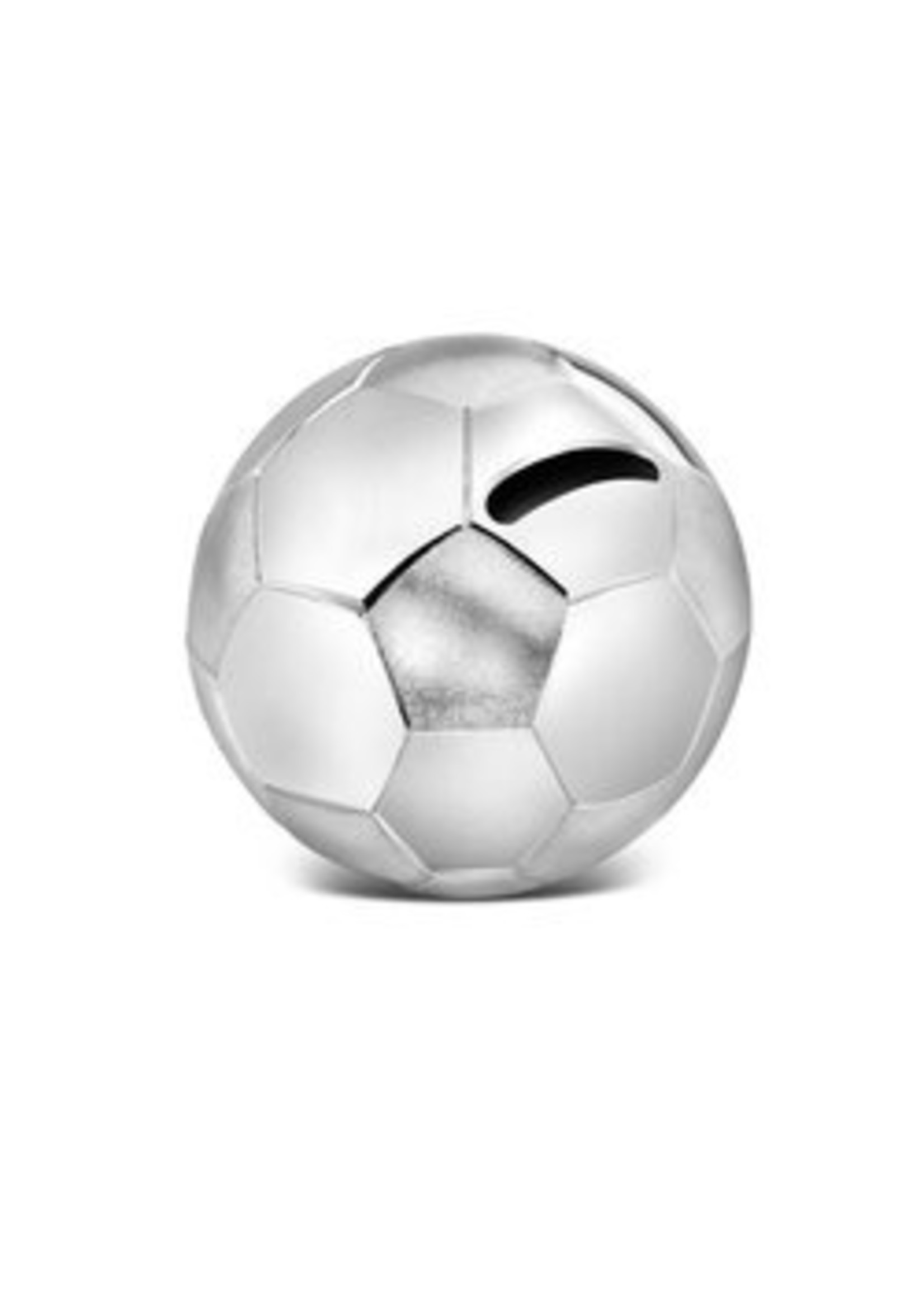 Zilverstad Zilverstad - Spaarpot Voetbal 8,5x8,5x8cm zilver kleur