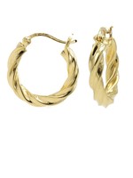 Karma Karma - Karma Oorbellen Plain Hoops Twist and Turn Goudkleurig