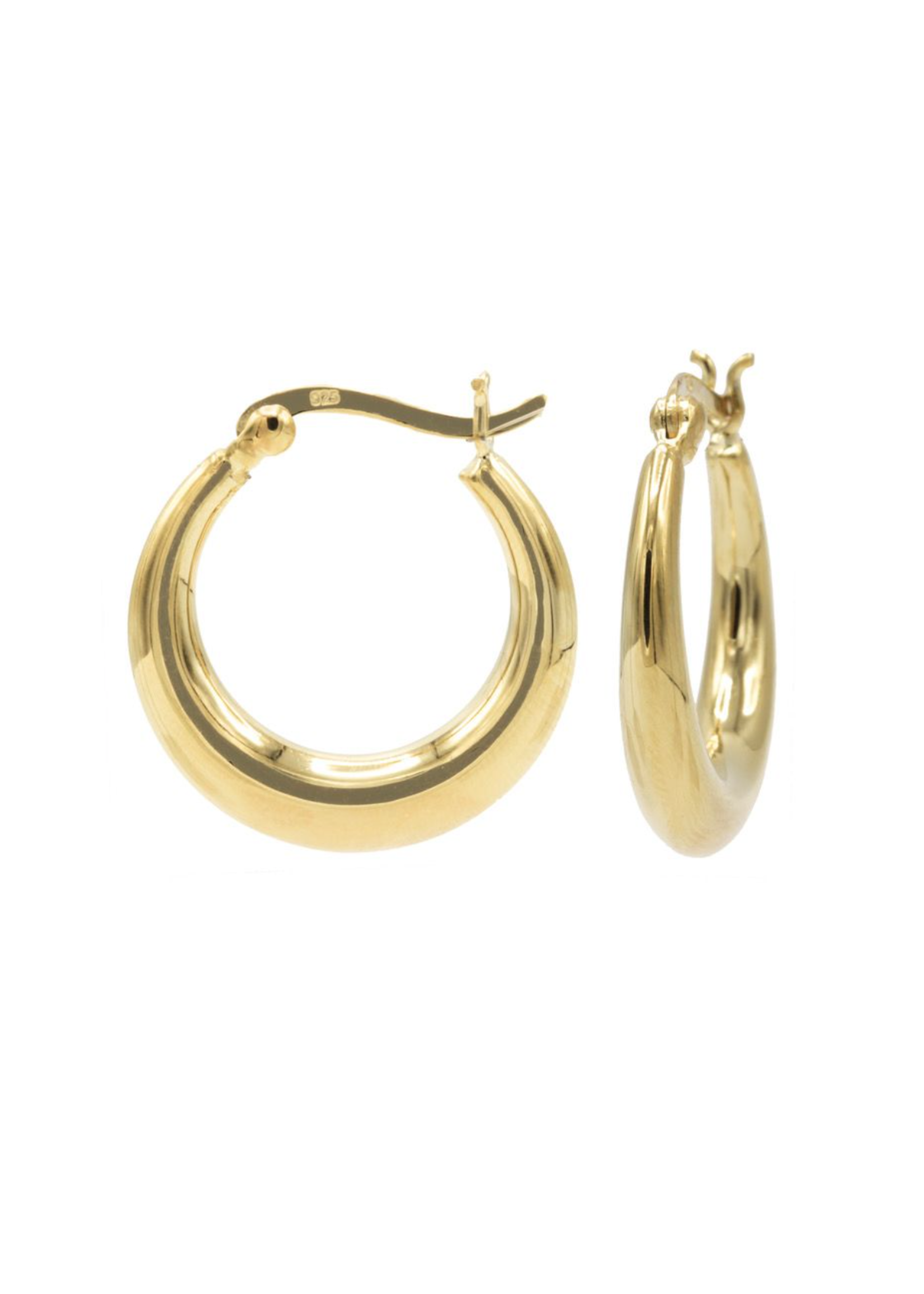 Karma Karma - Karma Plain Drop Hoops Goldplated Medium Goudkleurig