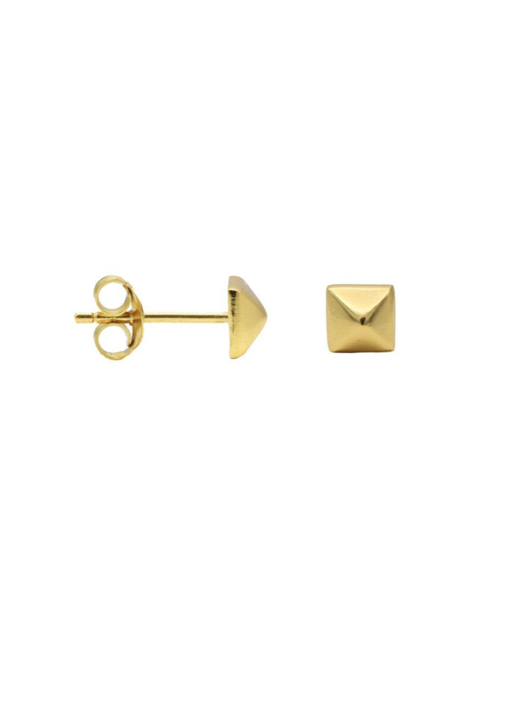 Karma Karma - Symbol Square Stud - Gold Color