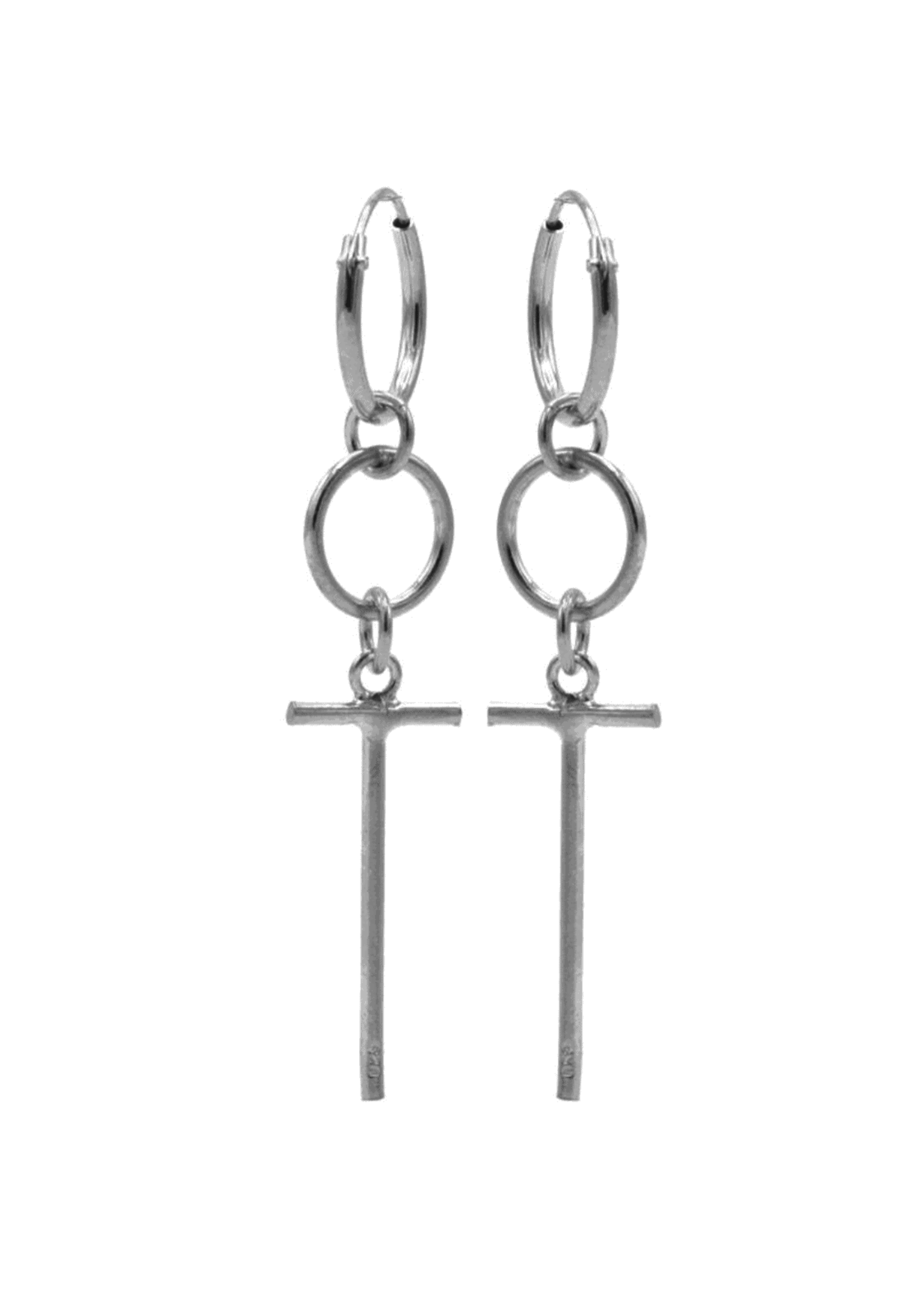 Karma Karma - Karma Hoops Symbols Open Circle Hanging Tube Silver