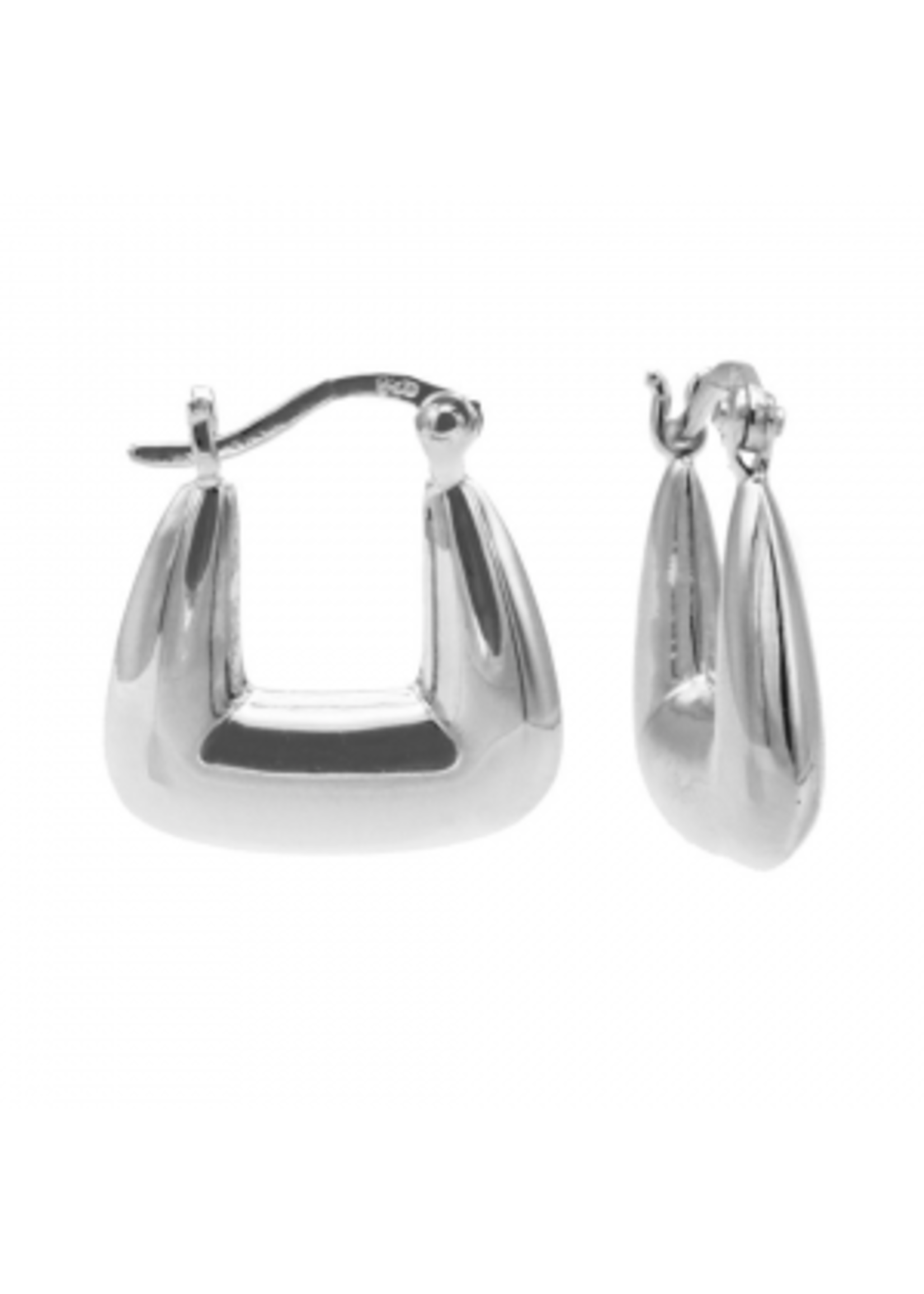 Karma Karma - Karma Plain Hoops Square Shape Tube Silver 17MM