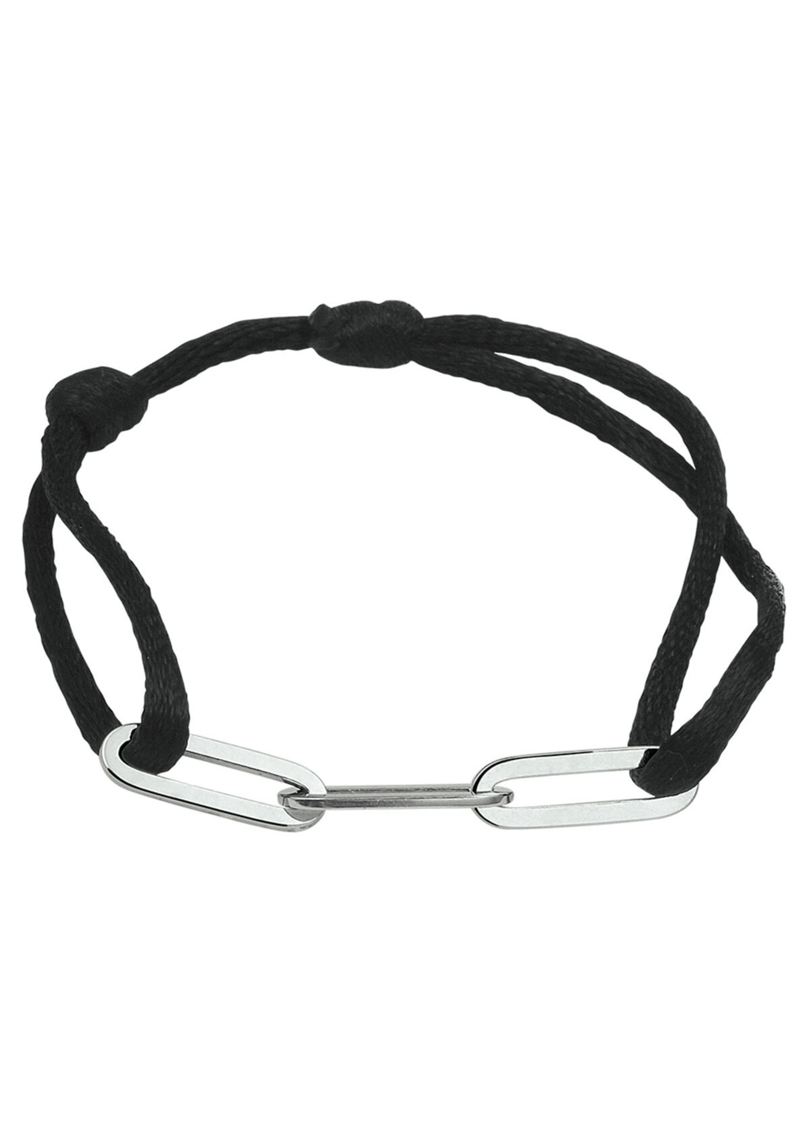 Cataleya jewels Zilveren armband zwart satijn