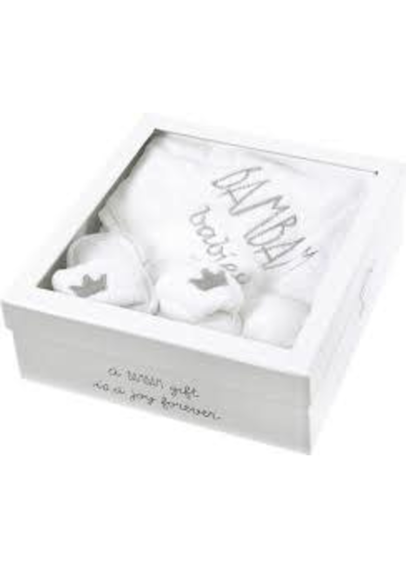 bambam BamBam cadeaudoos wellness - handdoek met capuchon, hotelslippers - wit - baby cadeau