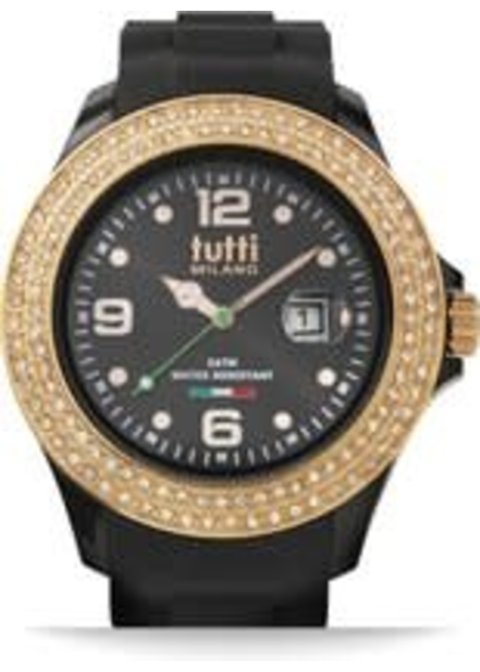 Tutti Milano Tutti Milano - TM004NO-RO-Z - horloge 48MM - zwart - collectie Cristallo