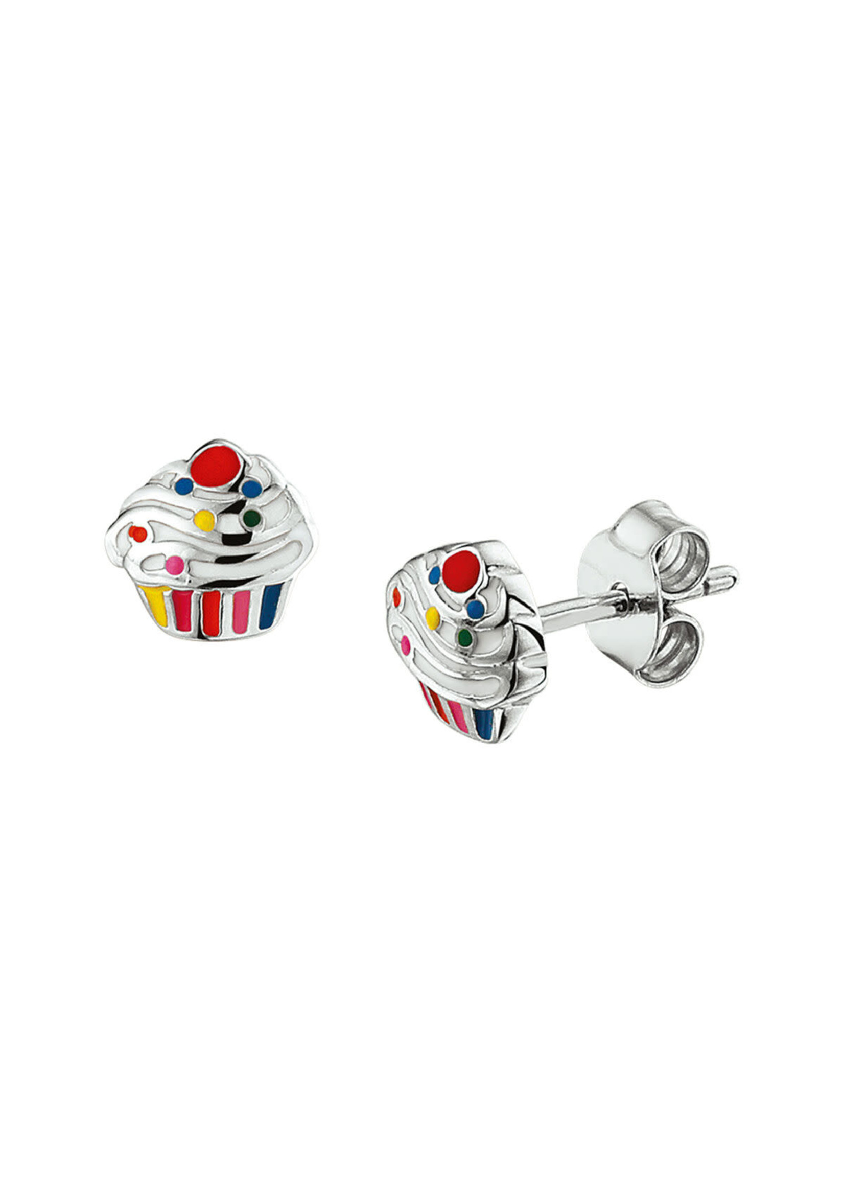 Cataleya jewels Zilveren oorknoppen cupcake