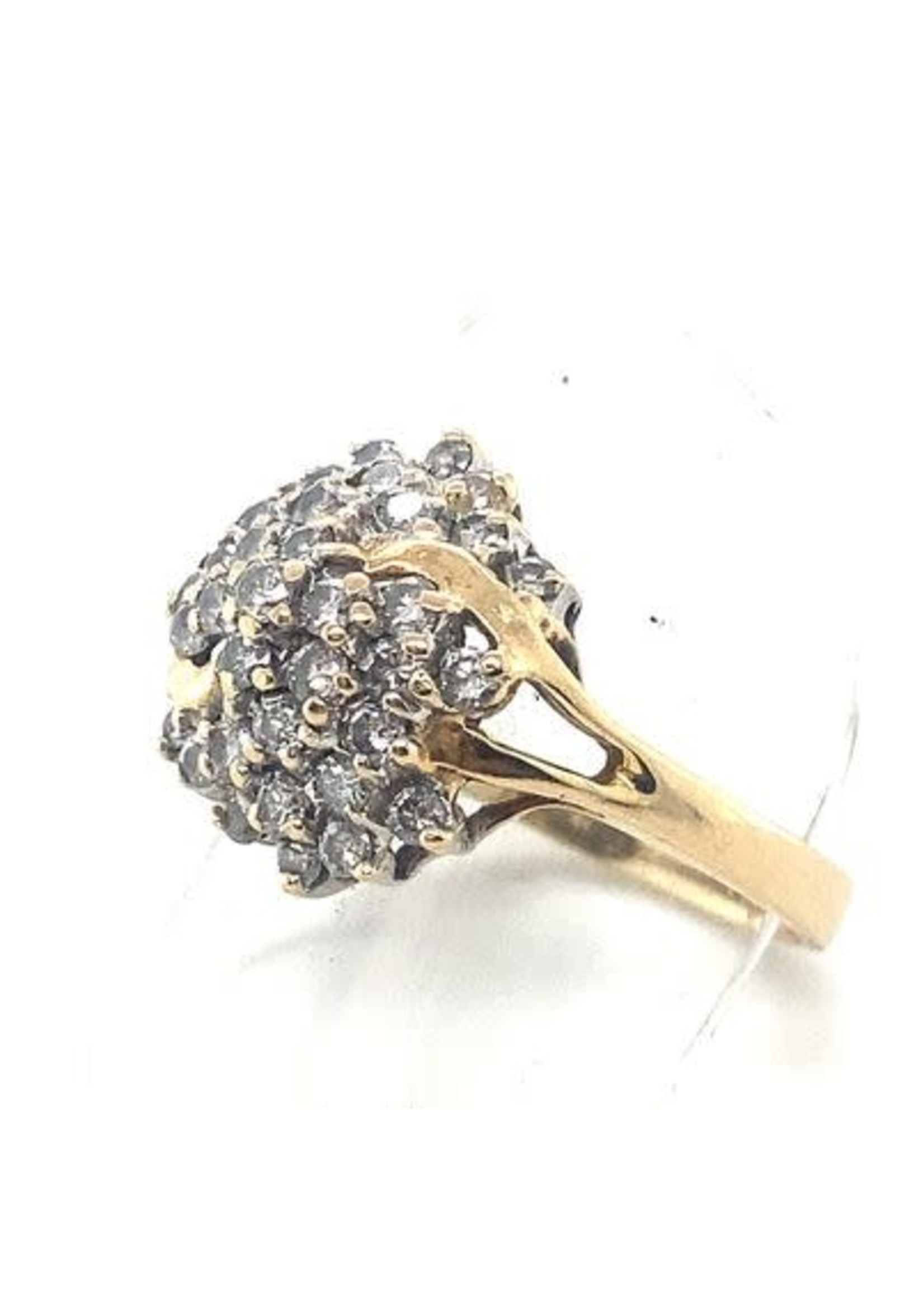 Vintage & Occasion Occasion geelgouden rozet ring met 1 karaat diamant