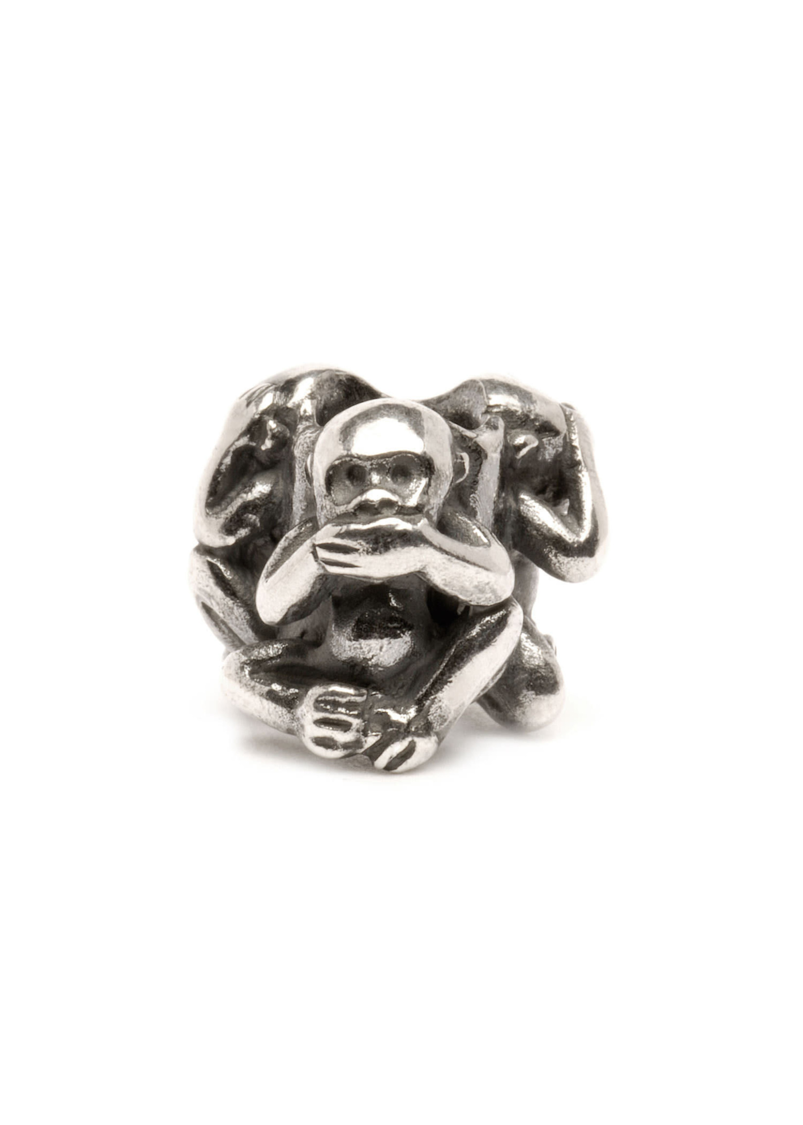 Trollbeads Trollbeads TAGBE-20092 zilveren bedel Drie Aapjes