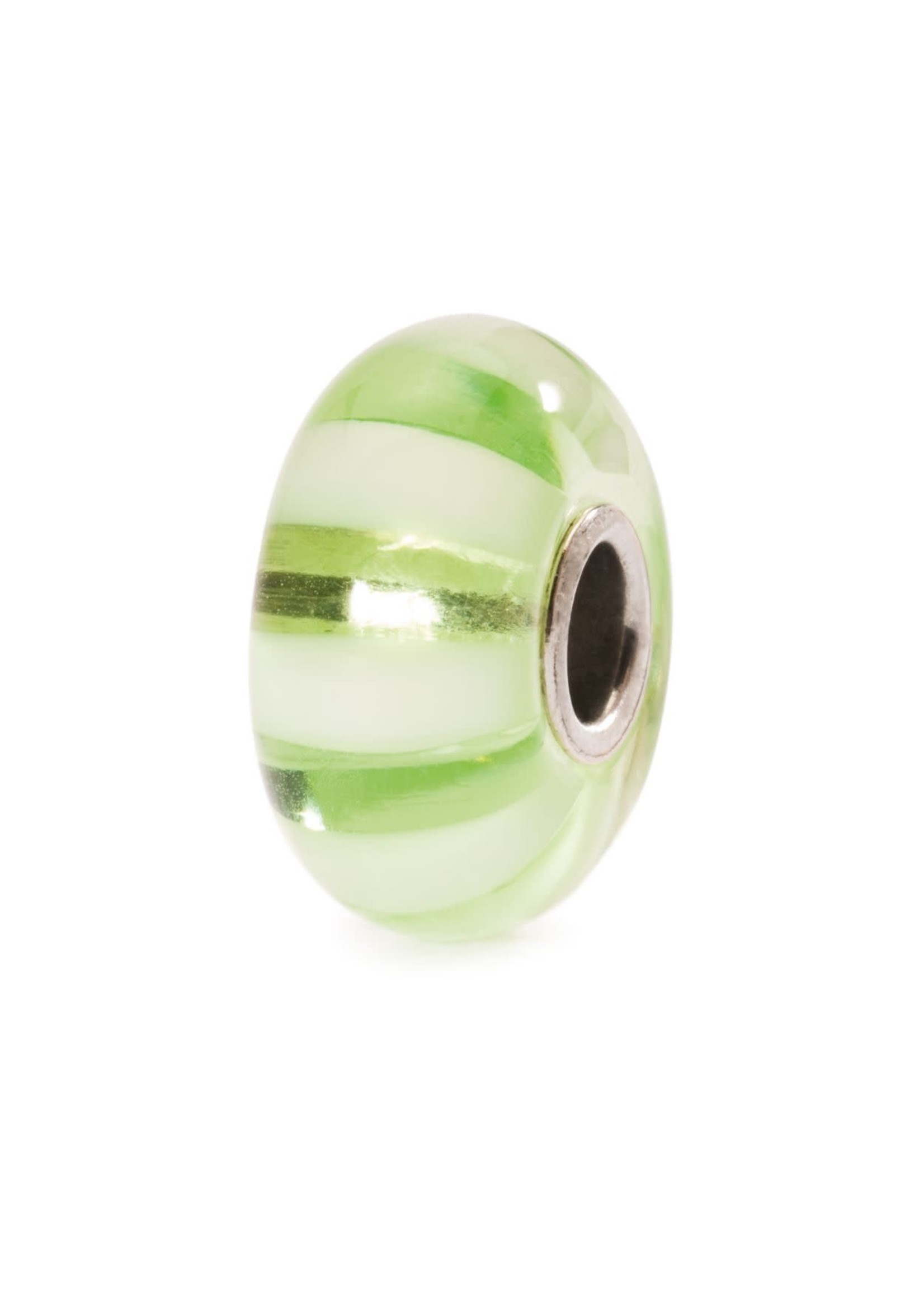 Trollbeads Trollbeads TGLBE-10246 kraal Hel groene strepen glas-zilver