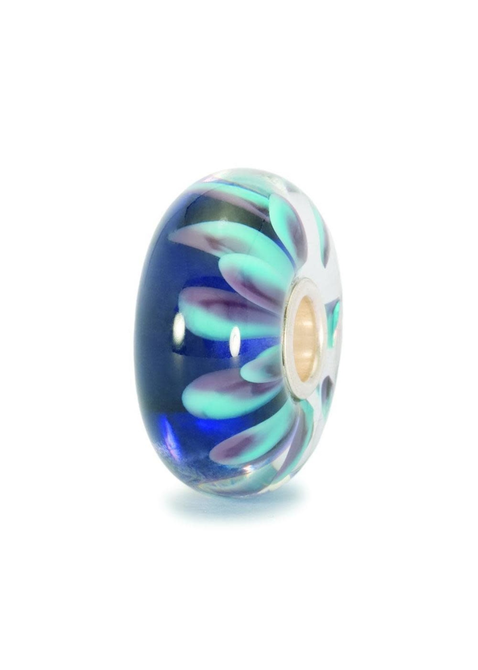 Trollbeads Trollbeads TGLBE-10100 kraal Blauwe bloemblaadjes zilver/glas