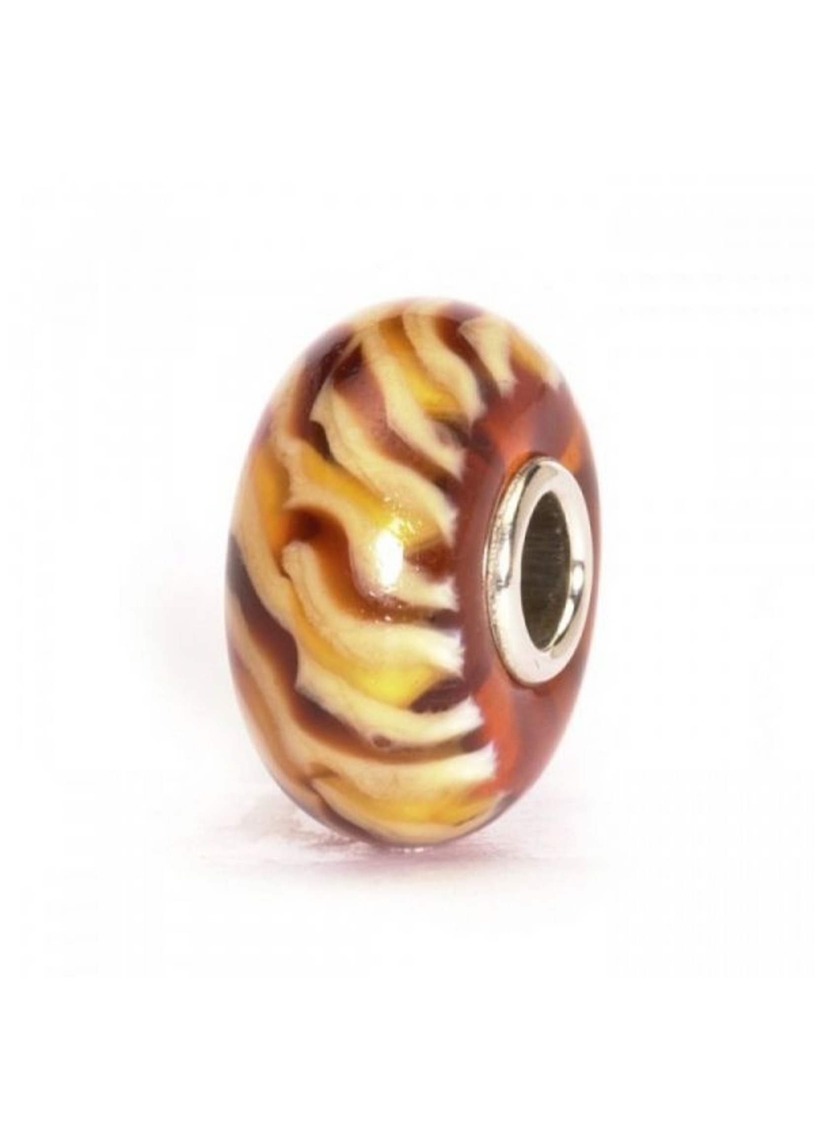 Trollbeads Trollbeads 61148 kraal Bruine Vlecht glas-zilver