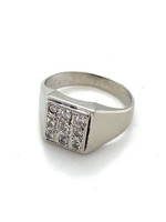 Vintage & Occasion Occasion witgouden herenring met diamant 0.36ct in nieuwstaat