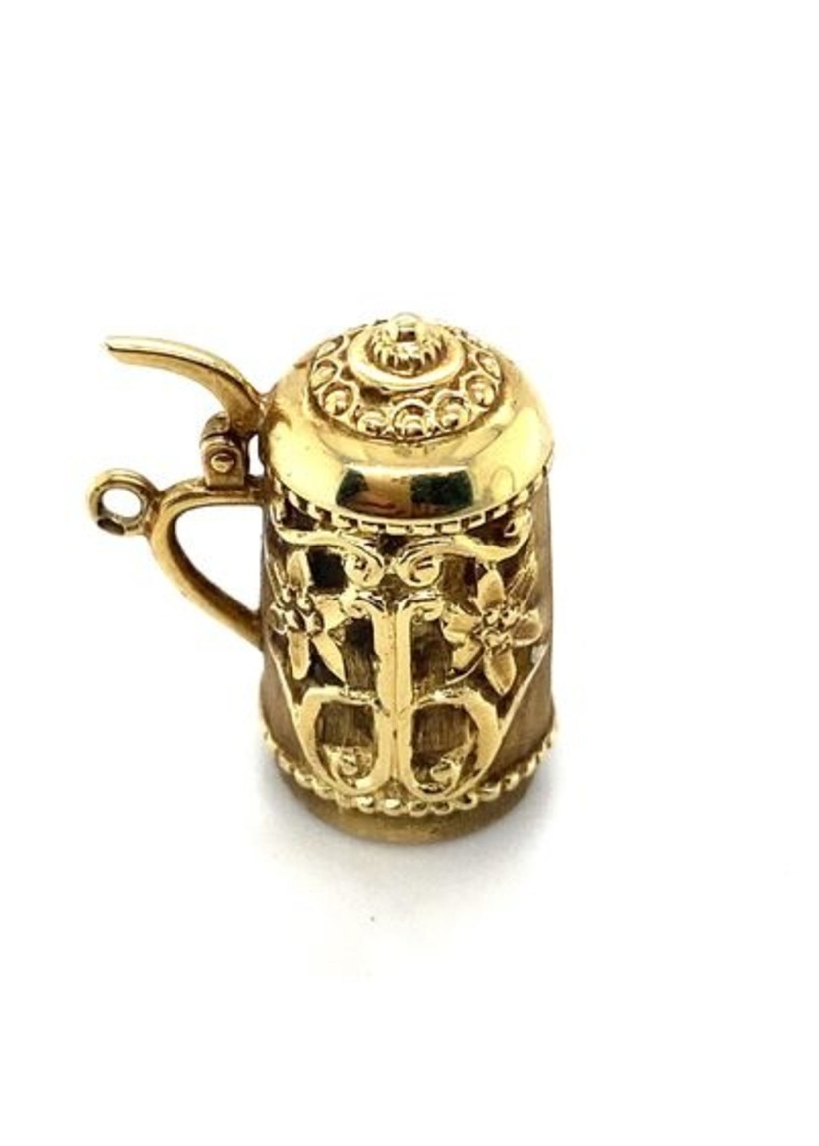 Vintage & Occasion Occasion vintage 14k gouden hanger van een bier pull