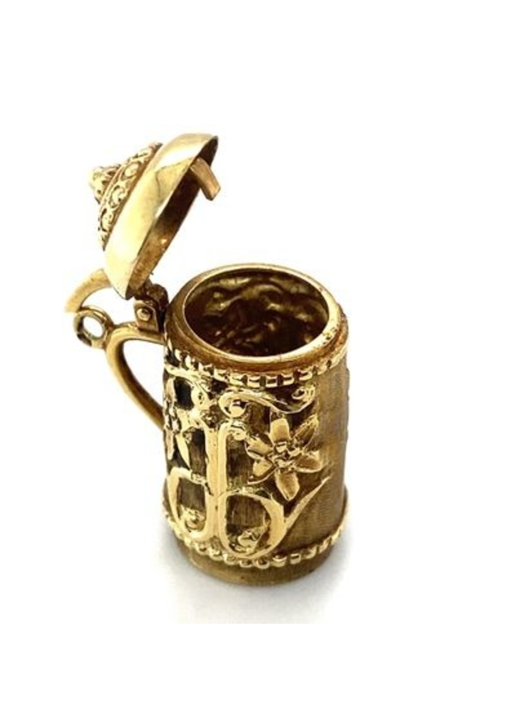 Vintage & Occasion Occasion vintage 14k gouden hanger van een bier pull