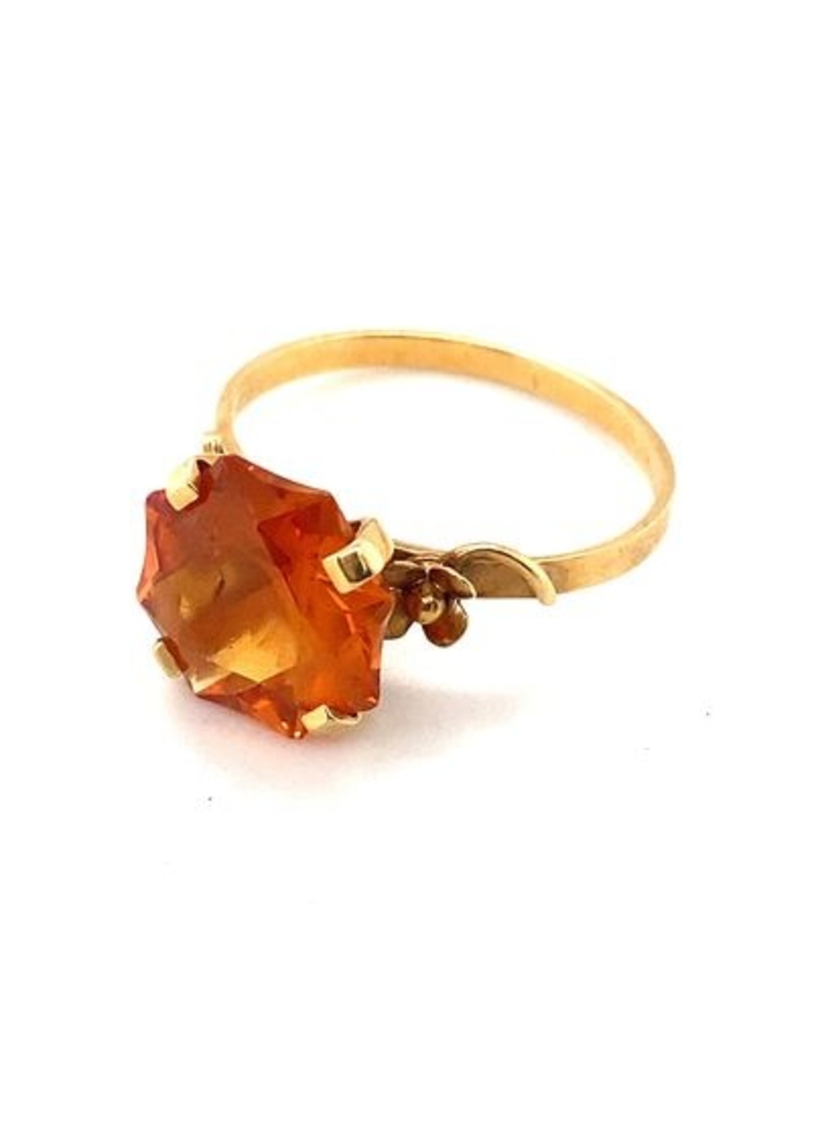 Vintage & Occasion Occasion gouden ring met citrien fantasie slijpsel