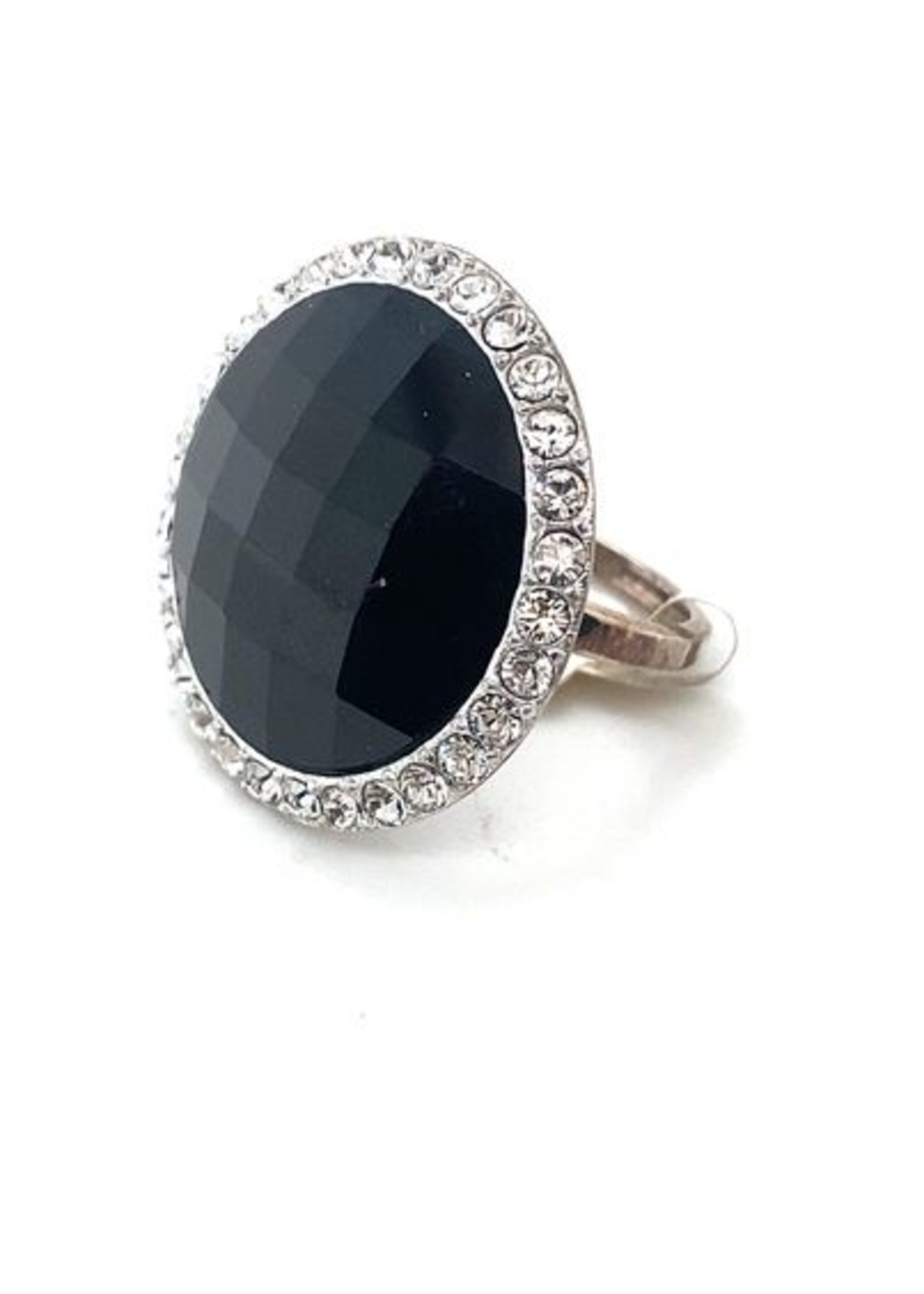 Cataleya jewels Zilveren Zinzi ring ZIR.628 met zwarte steen