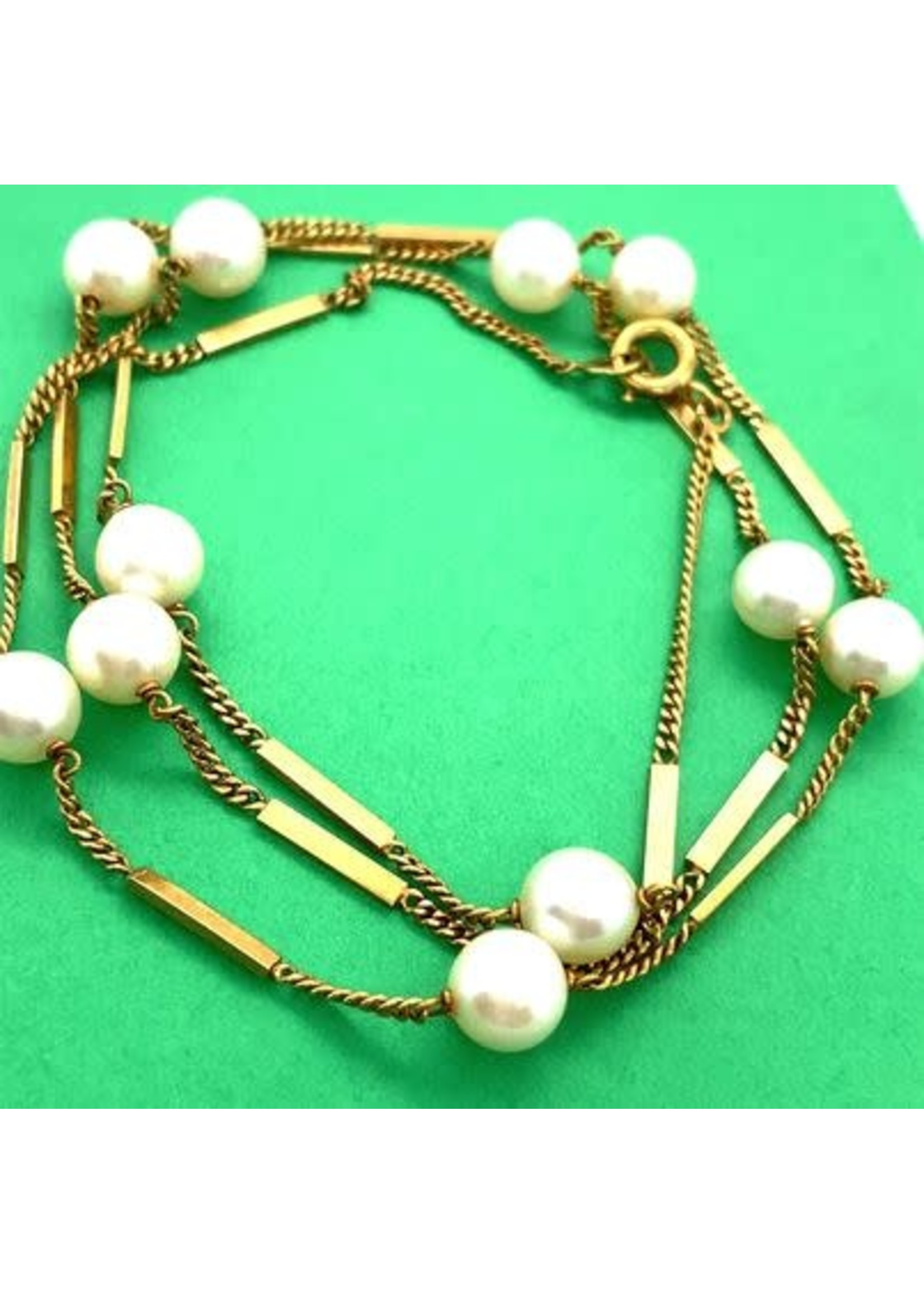 Vintage & Occasion Occasion 18k geelgouden collier met zoetwaterparels