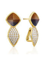 Sparkling Jewels Sparkling Jewels Edge Crystal Tiger Eye oorstekers