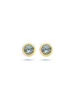 Cataleya jewels Gouden 14k  oorknoppen blauw topaas 0.58ct (2x 0.29ct)