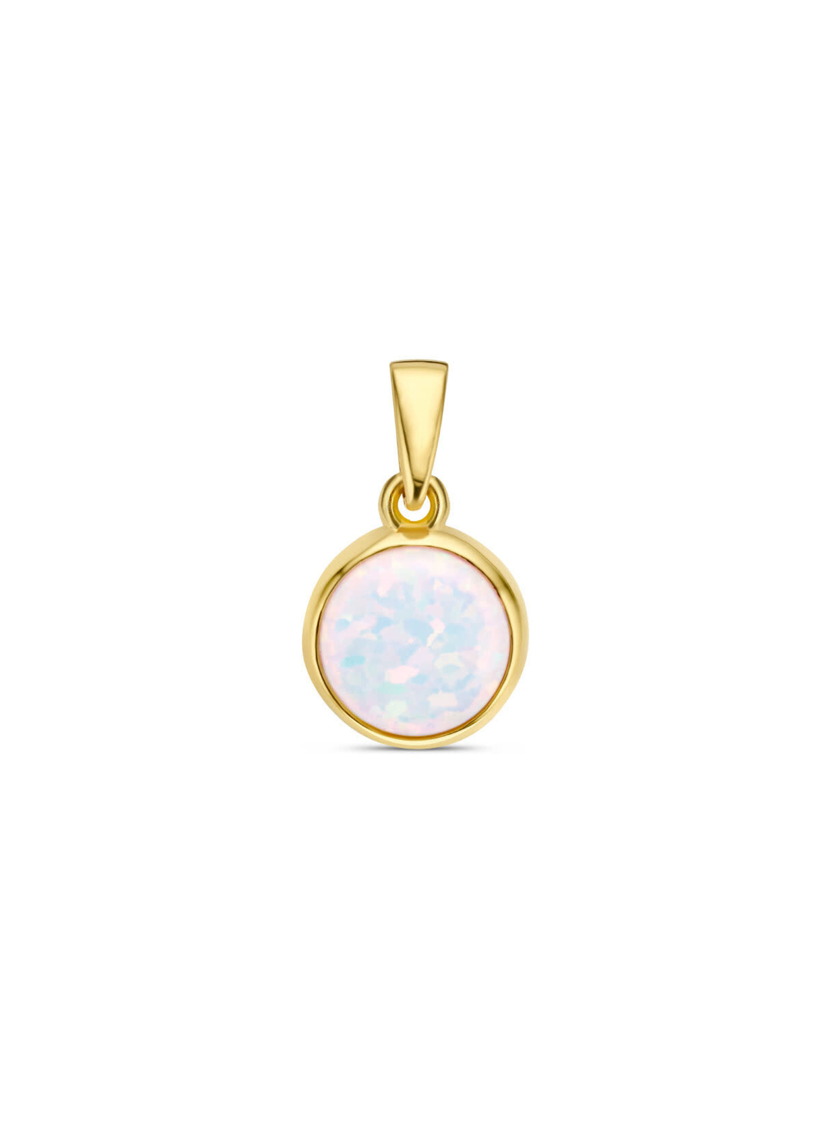 Cataleya jewels Gouden hanger wit opaliet