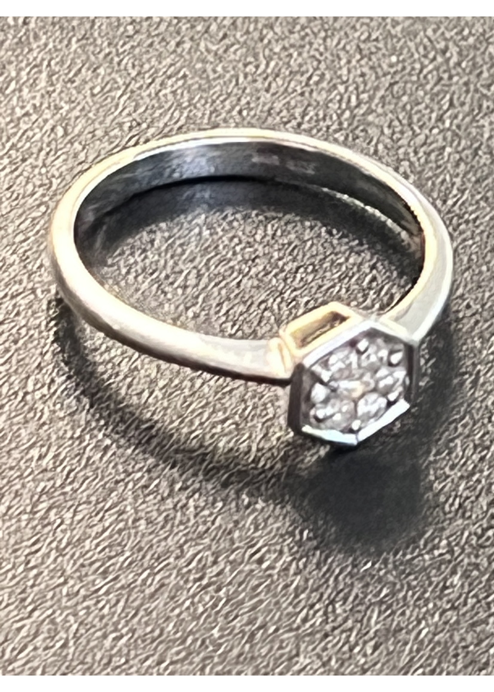 Vintage & Occasion Occasion witgouden Diamond Point ring met diamant 0.10ct