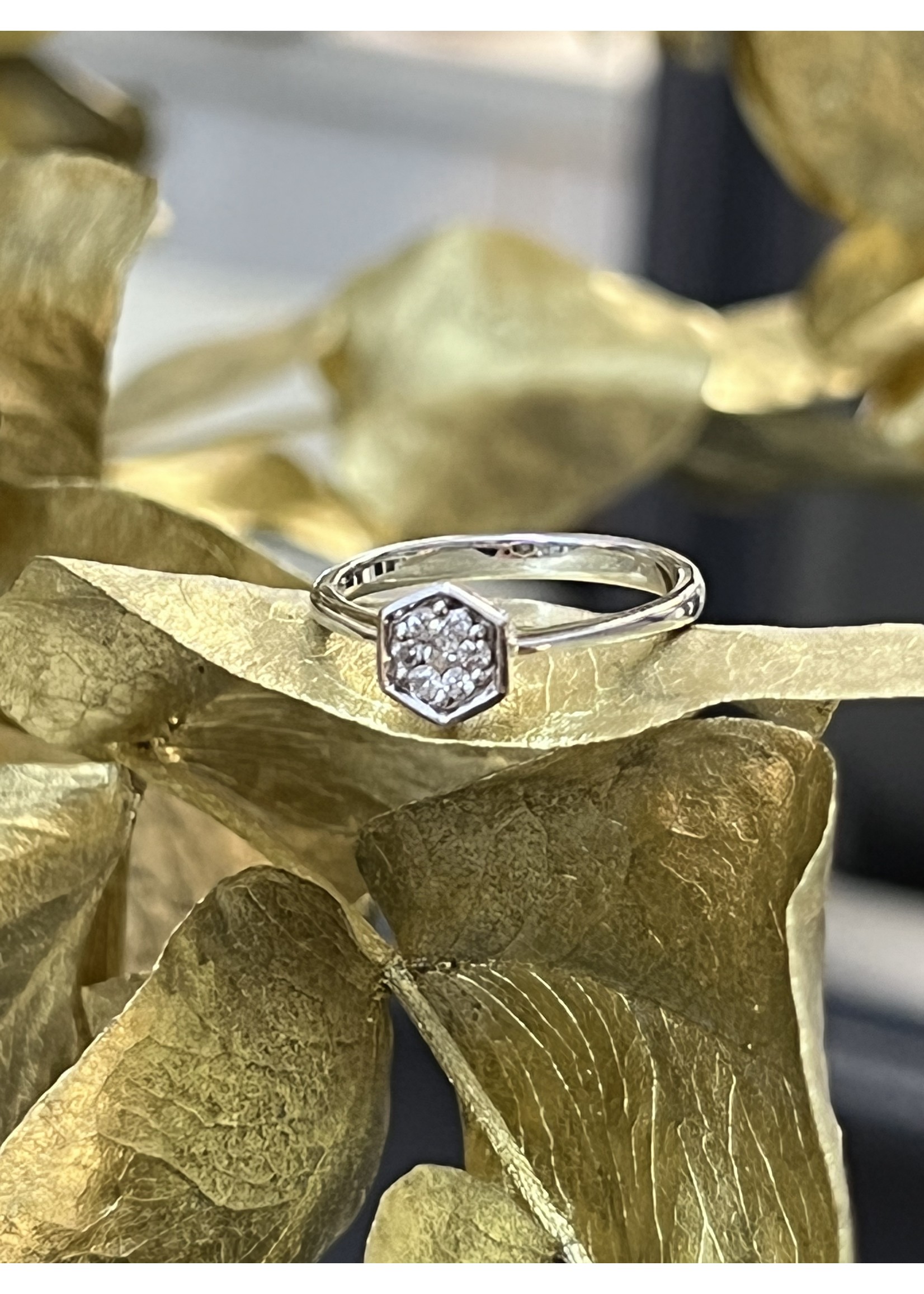 Occasion witgouden Diamond Point ring met diamant 0.10ct - Maxgoud