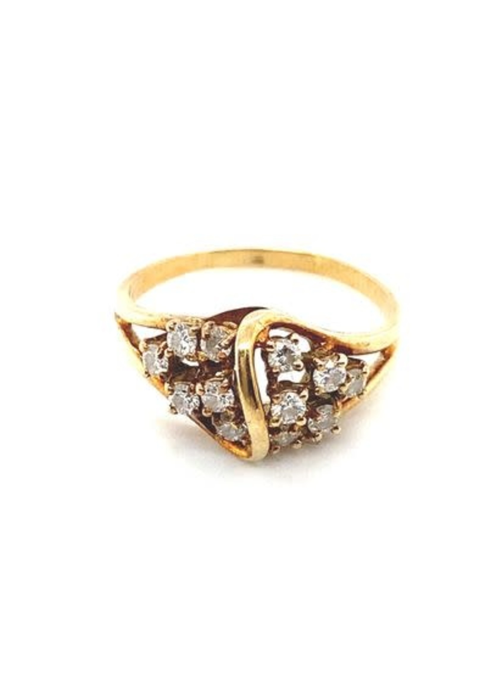 Vintage & Occasion Occasion gouden ring met 12 briljanten 0.46ct