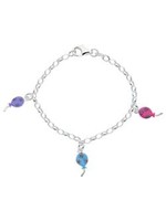 Lilly kindersieraden Lilly  Armband Zilver gekleurd balonnen 16cm