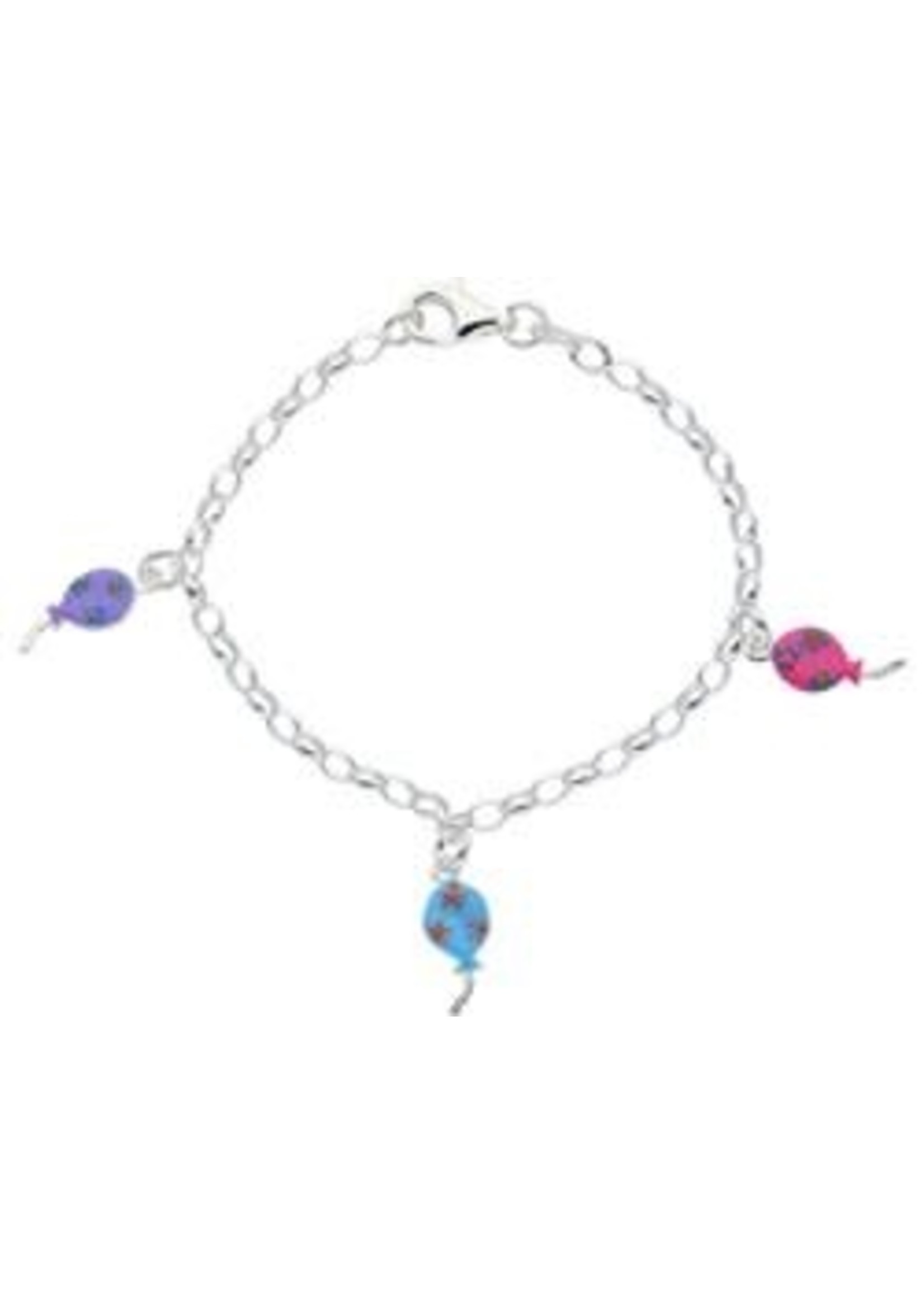 Lilly kindersieraden Lilly  Armband Zilver gekleurd balonnen 16cm