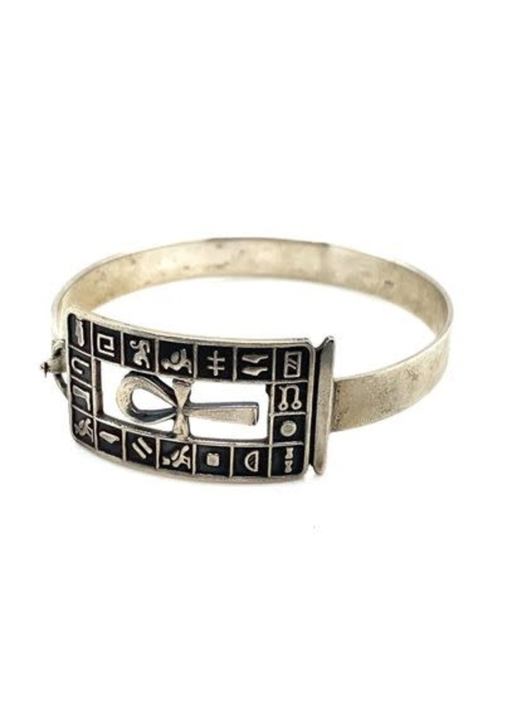 Vintage & Occasion Occasion zilveren handgemaakte Egyptische bangle armband