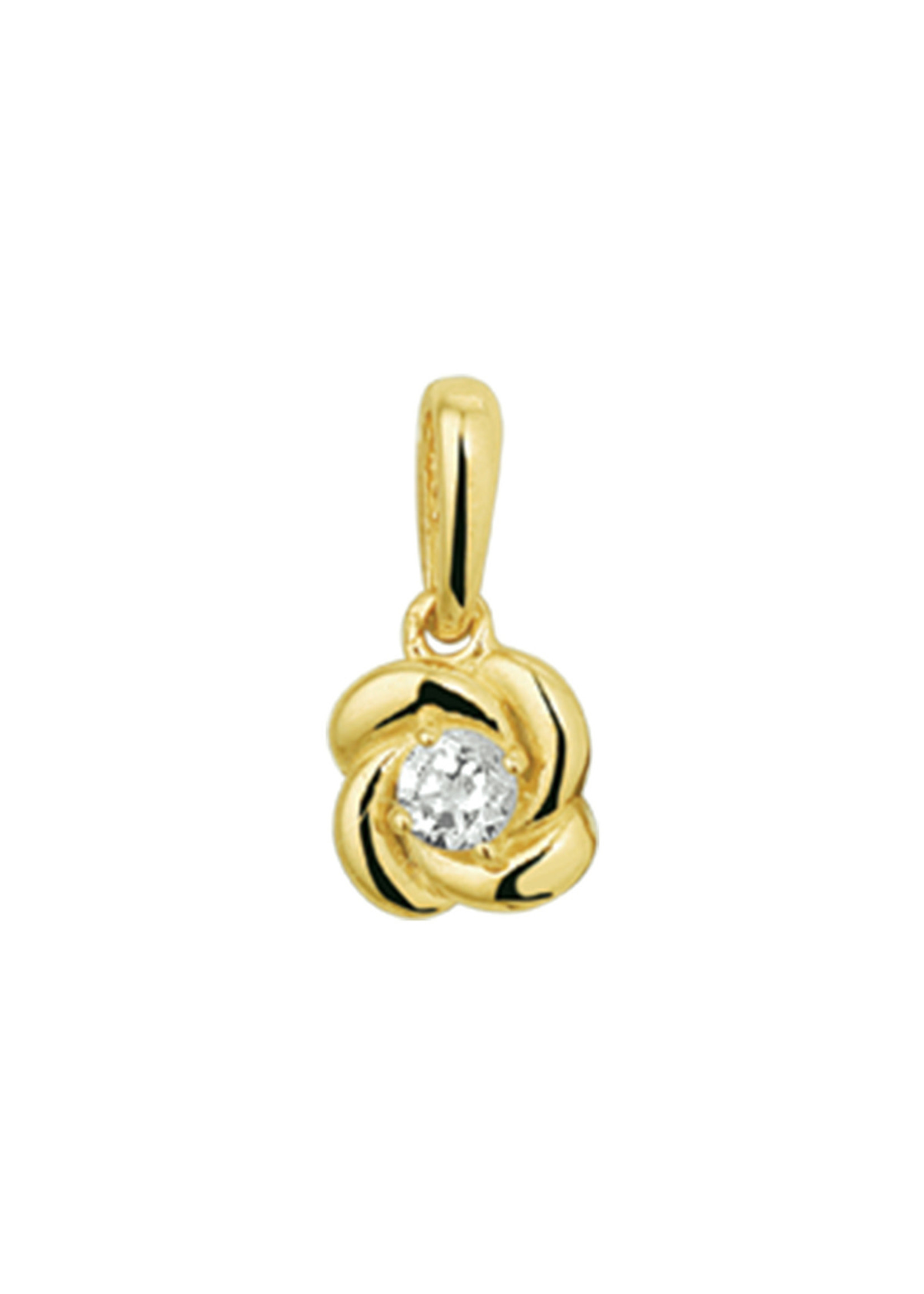 Cataleya jewels Geelgouden 14k  hangertje met zirkonia
