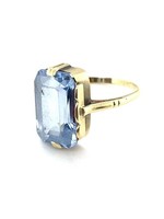 Vintage & Occasion Occasion gouden ring met blauwe aquamarijn