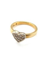 Vintage & Occasion Occasion 18k gouden ring met hartje bezet met 0.12ct diamant