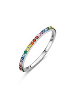 Cataleya jewels Zilveren aanschuifring regenboog zirkonia maat 56