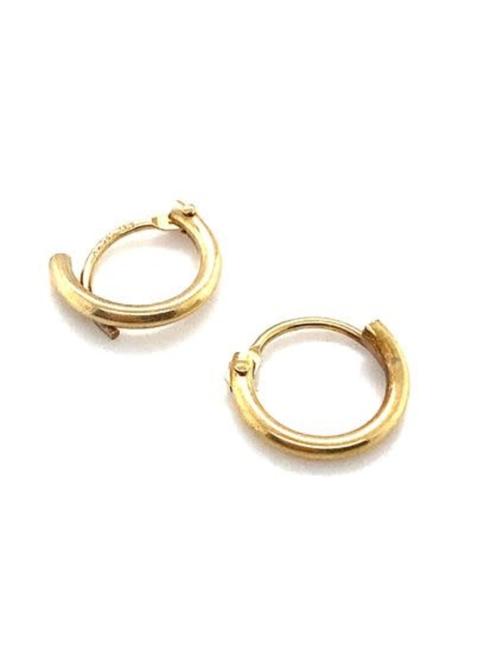 Vintage & Occasion Occasion kleine gouden buis oorringen 9mm