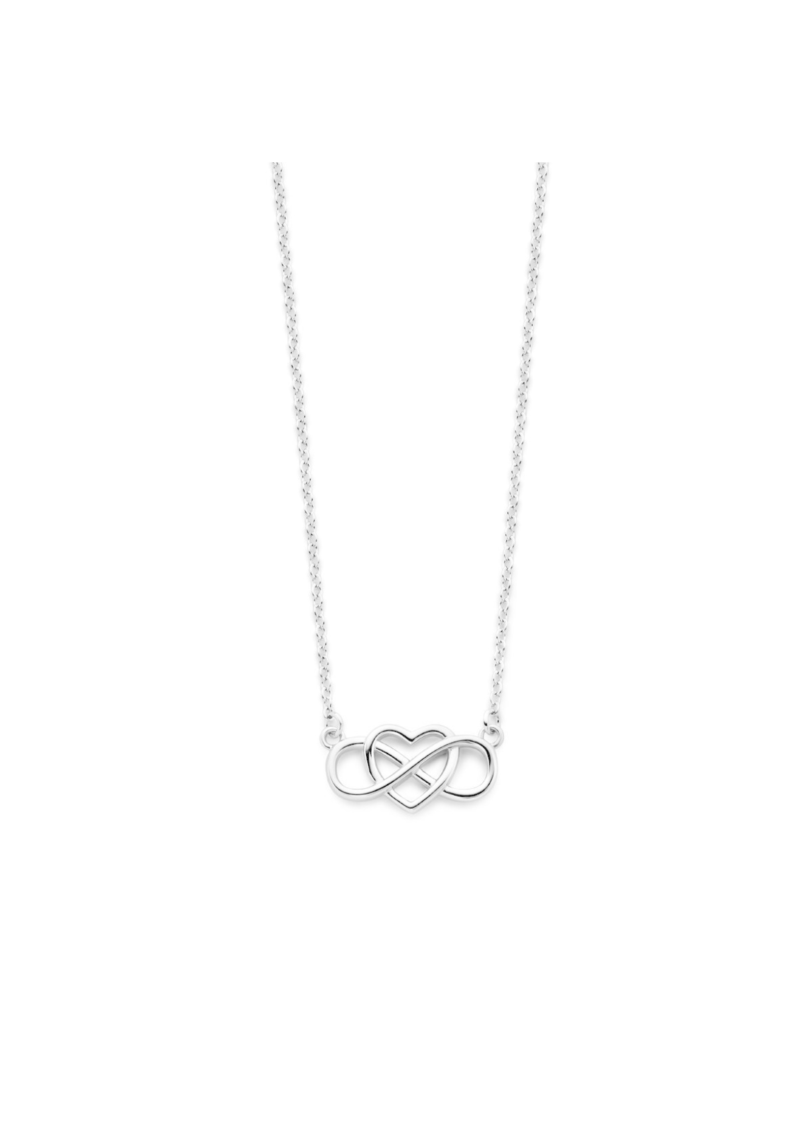 Cataleya jewels Zilveren collier hart en infinity 42 + 3 cm