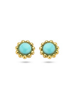 Cataleya jewels 14 Gouden oorknoppen synth. turquoise