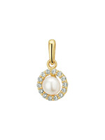 Cataleya jewels Gouden hanger parel en zirkonia