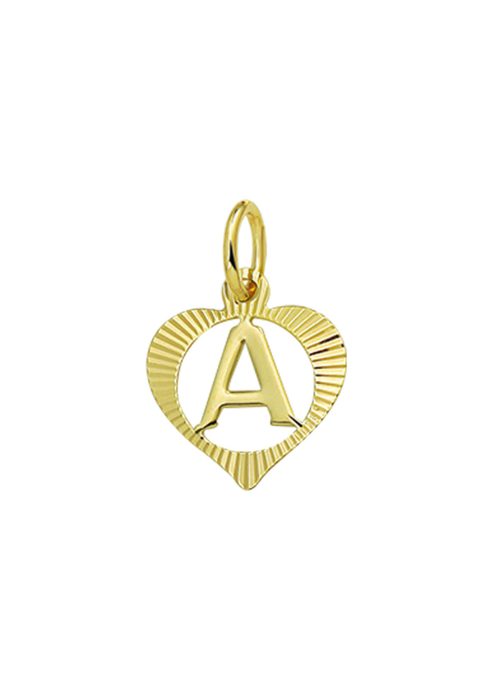 Cataleya jewels Gouden hanger hart letter A