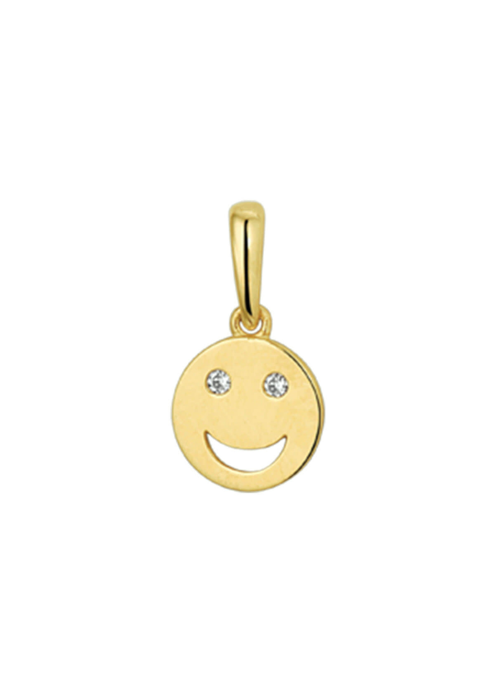 Cataleya jewels Gouden hanger smiley zirkonia