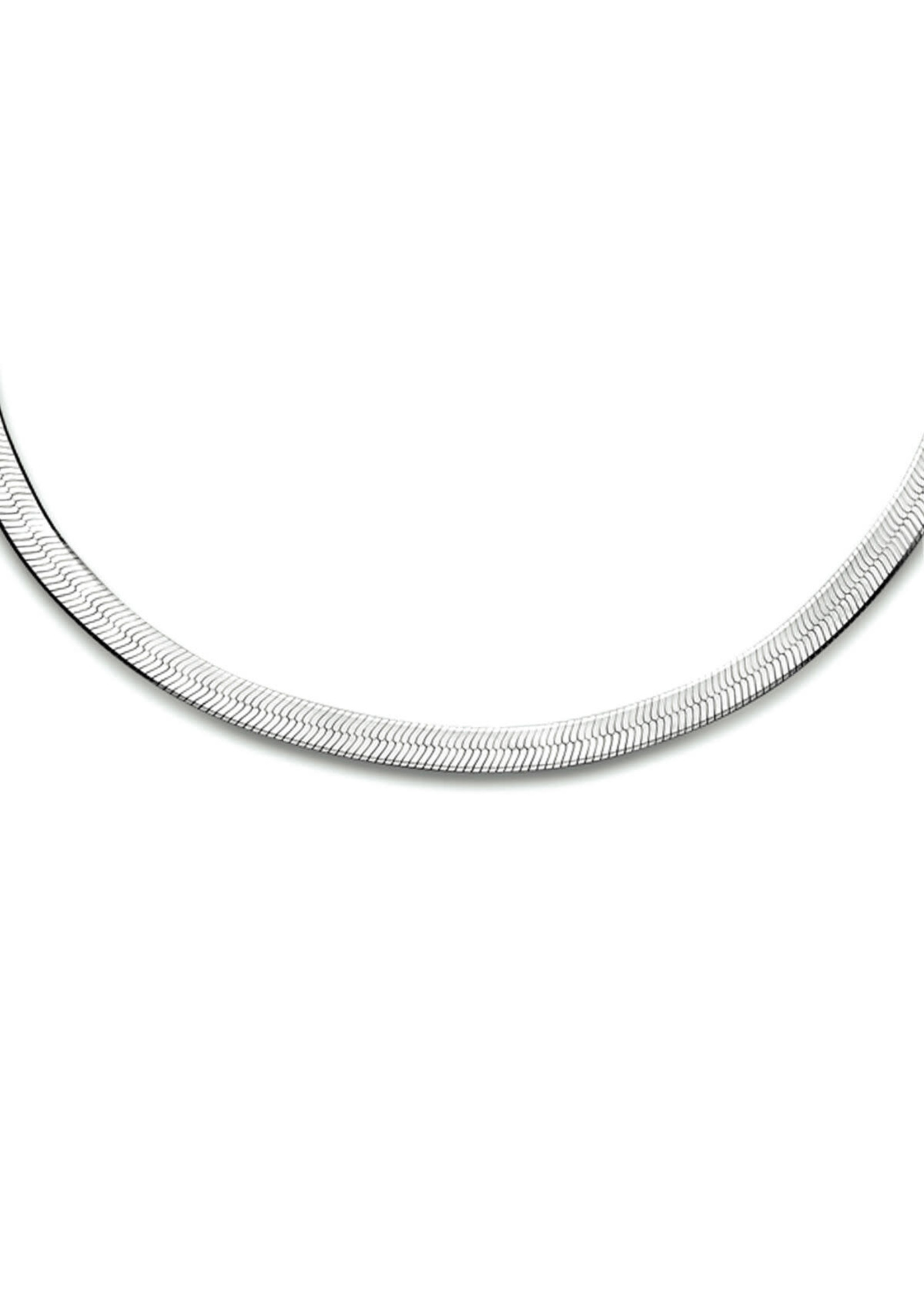 Cataleya jewels Zilveren collier slang plat 3,5 mm 42 cm