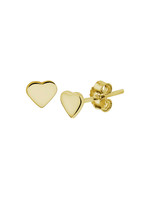 Cataleya jewels Zilveren goldplated oorknoppen hart