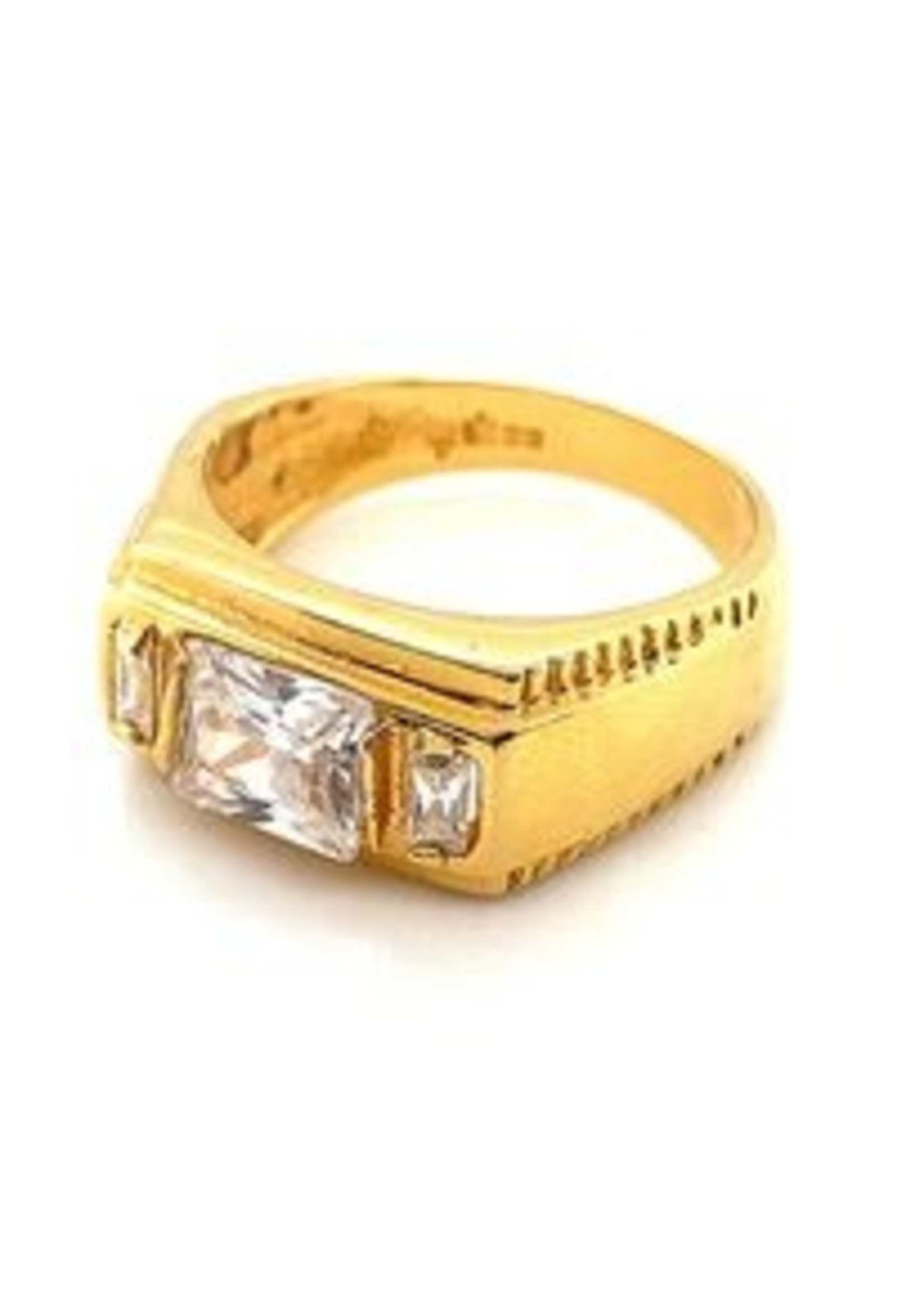 occasion zegelring 18k met zirkonia